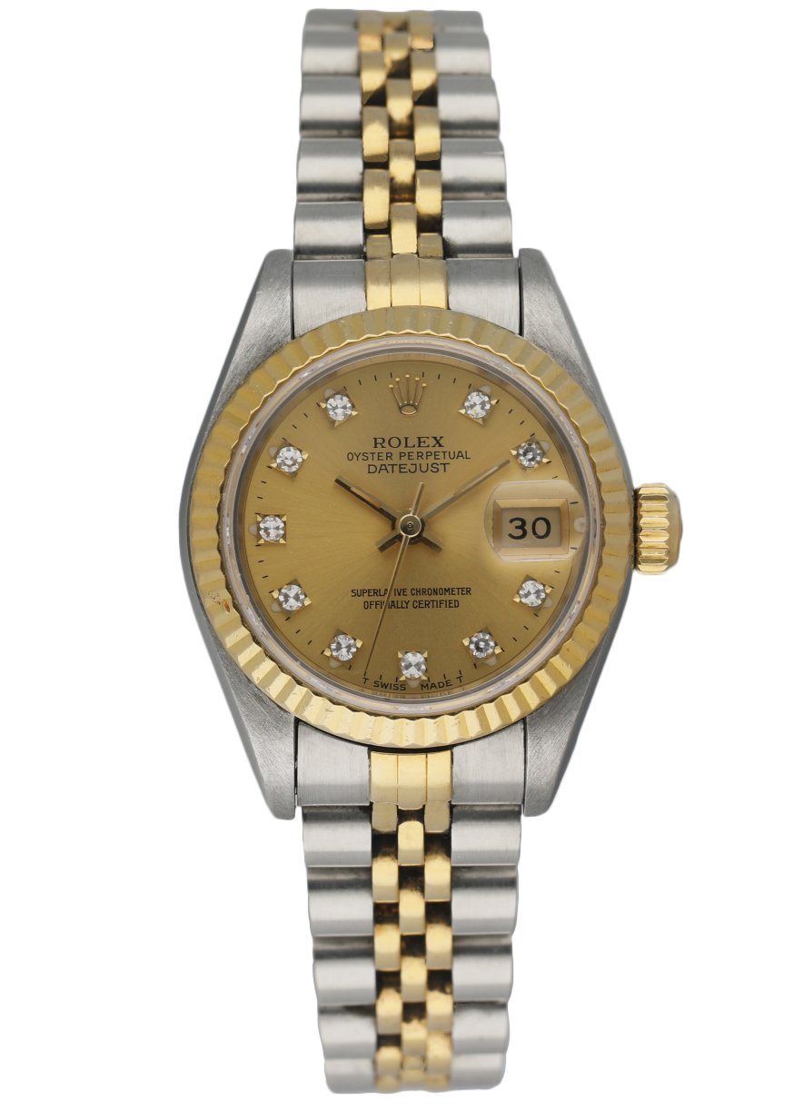 Rolex 69173 Stainless Steel & 18K Yellow Gold Diamond Dial Ladies Watch - Wristwatch