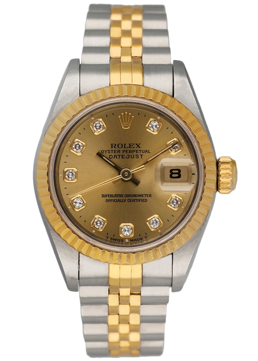 Rolex 69173 Stainless Steel & 18K Yellow Gold Diamond Dial Ladies Watch