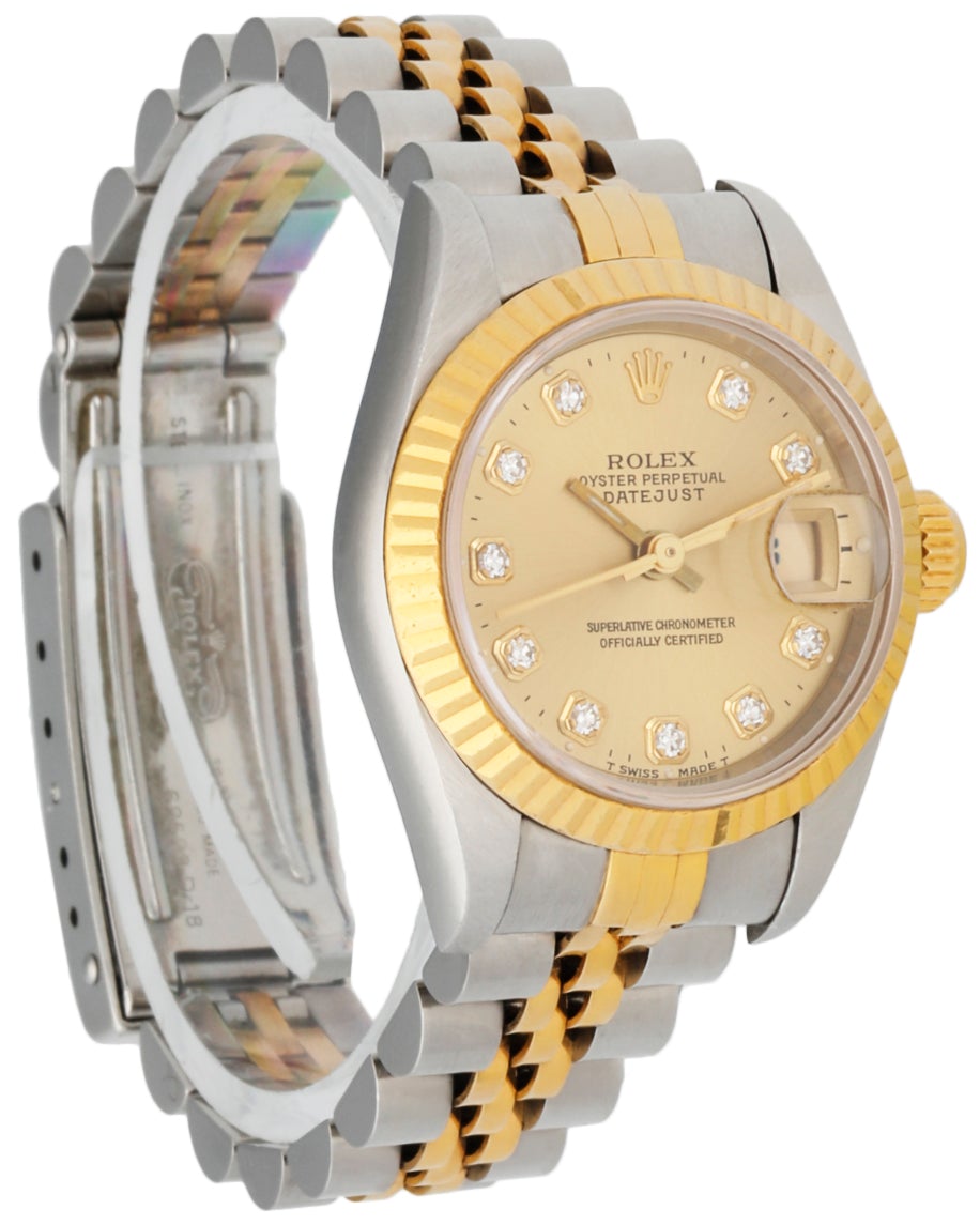 Rolex 69173 Stainless Steel & 18K Yellow Gold Diamond Dial Ladies Watch