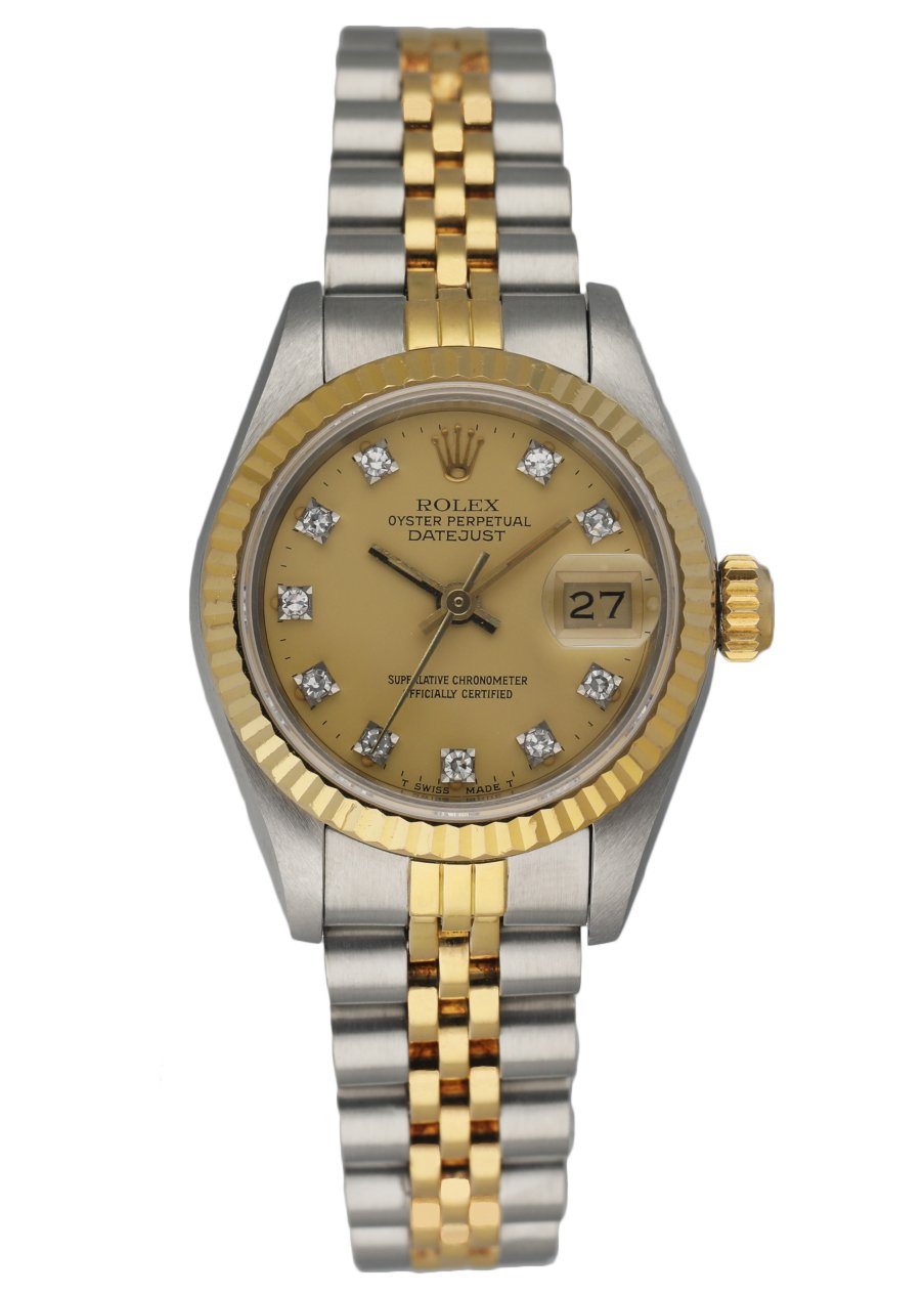 Rolex 69173 Stainless Steel & 18K Yellow Gold Diamond Dial Ladies Watch - Wristwatch