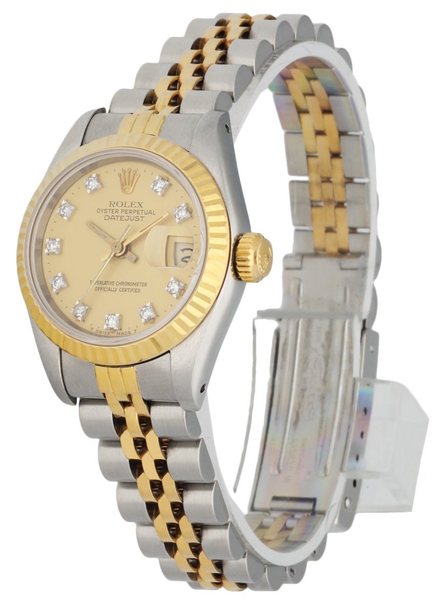 Rolex 69173 Stainless Steel & 18K Yellow Gold Diamond Dial Ladies Watch - Wristwatch