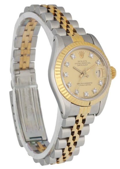 Rolex 69173 Stainless Steel & 18K Yellow Gold Diamond Dial Ladies Watch - Wristwatch