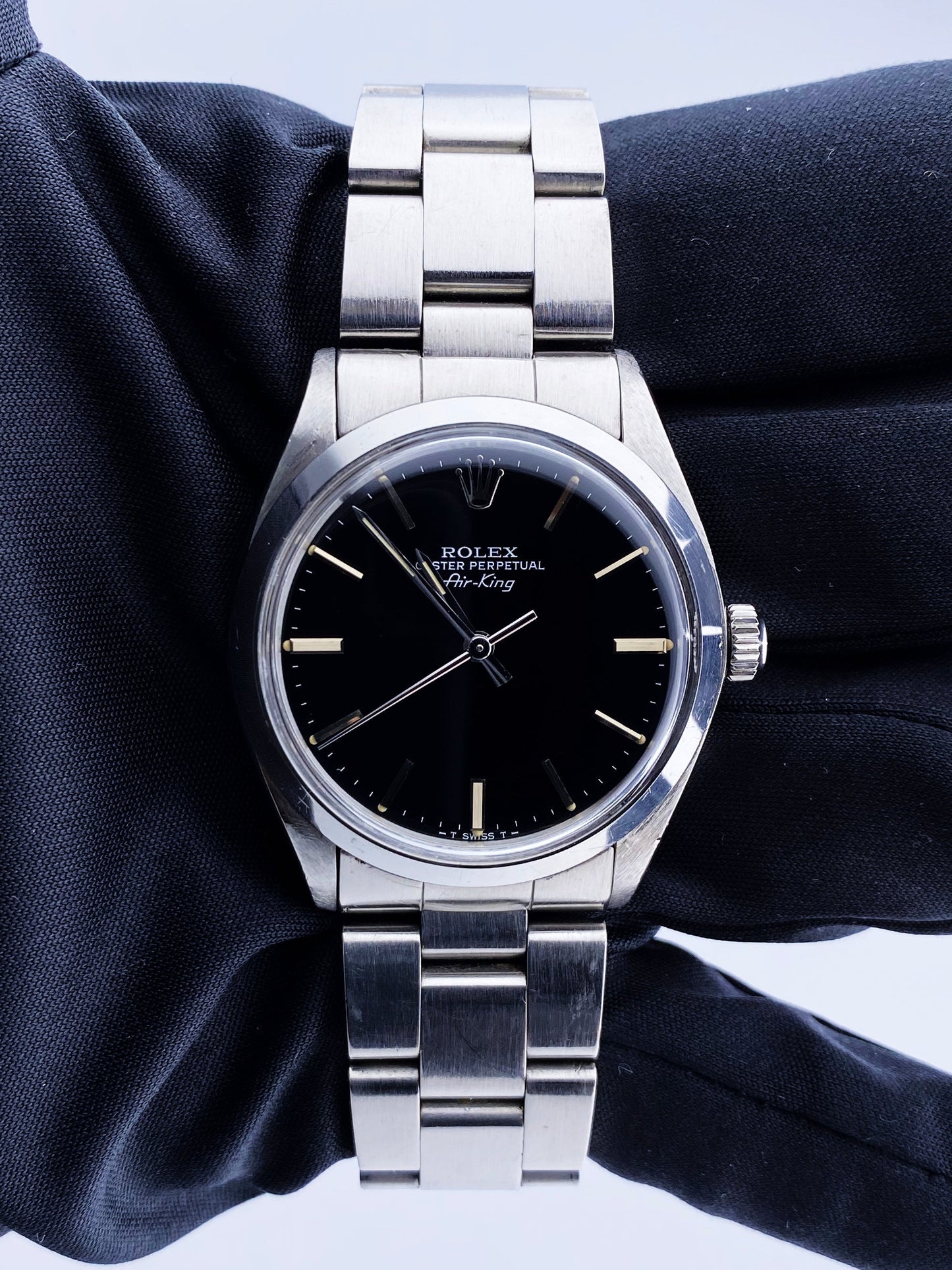 Rolex Air-King 5500 Black Dial Mens Watch With Box & Papers