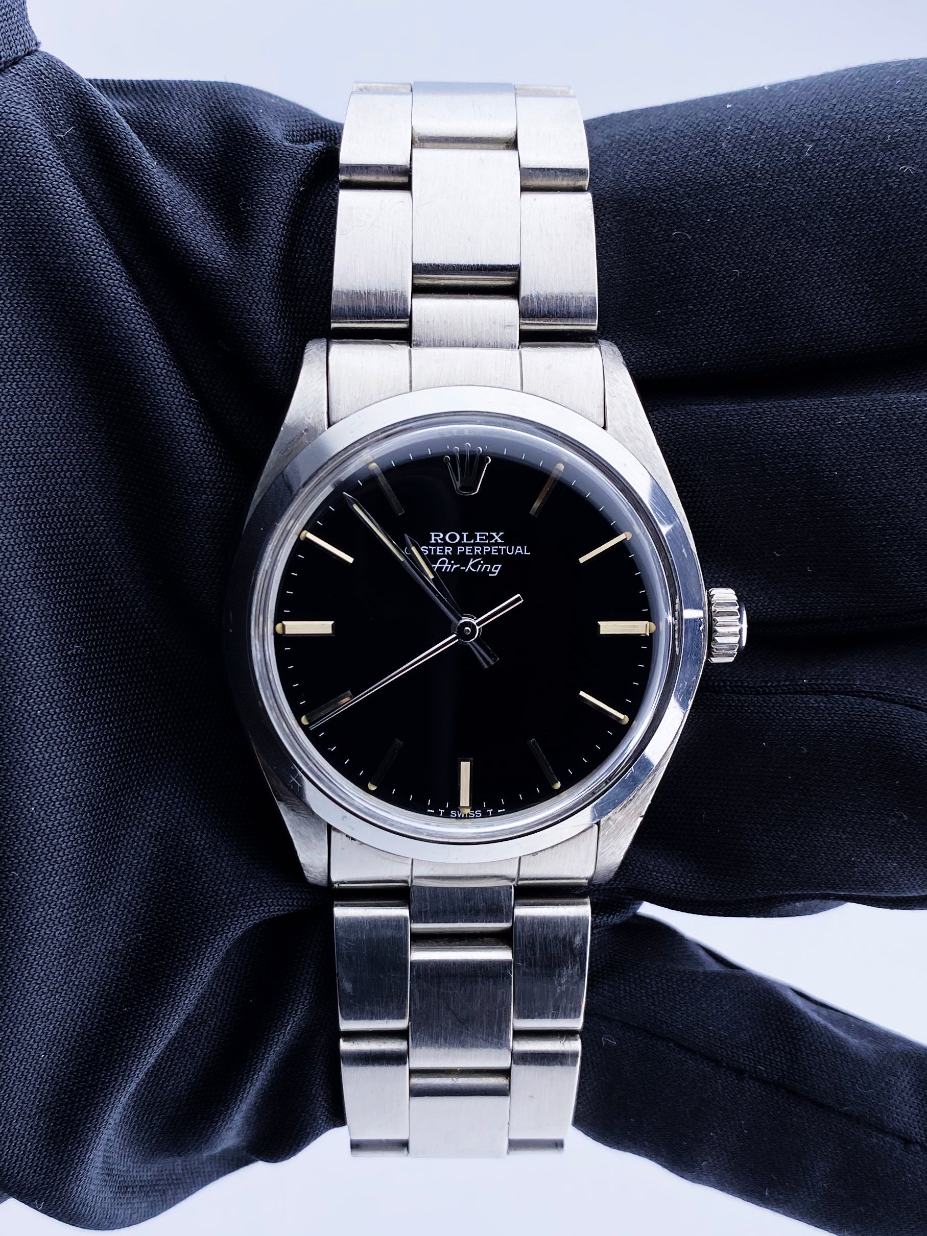 Rolex Air-King 5500 Black Dial Mens Watch With Box & Papers
