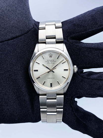 Rolex Air-King 5500 Silver Dial Mens Watch