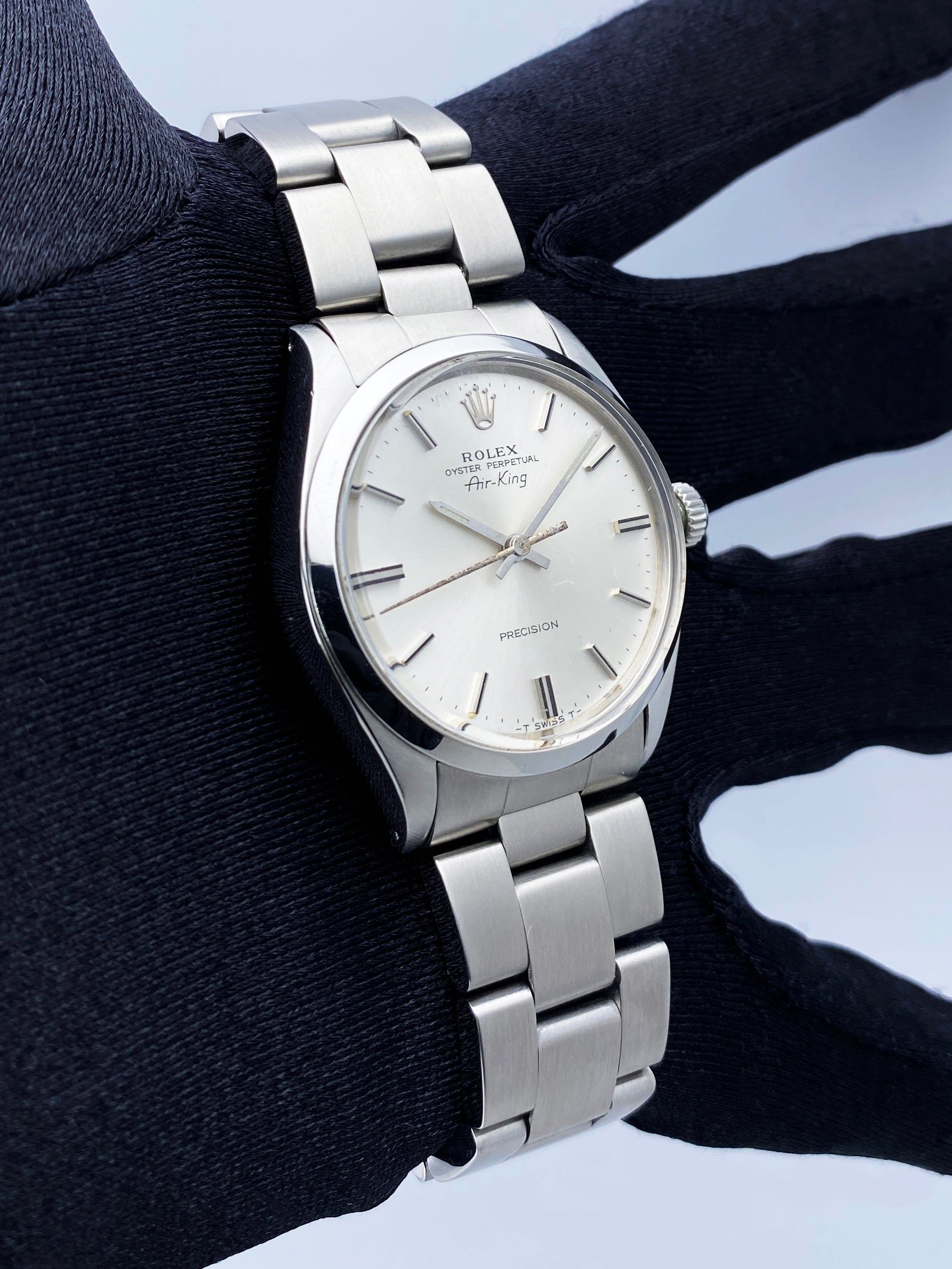 Rolex Air-King 5500 Silver Dial Mens Watch