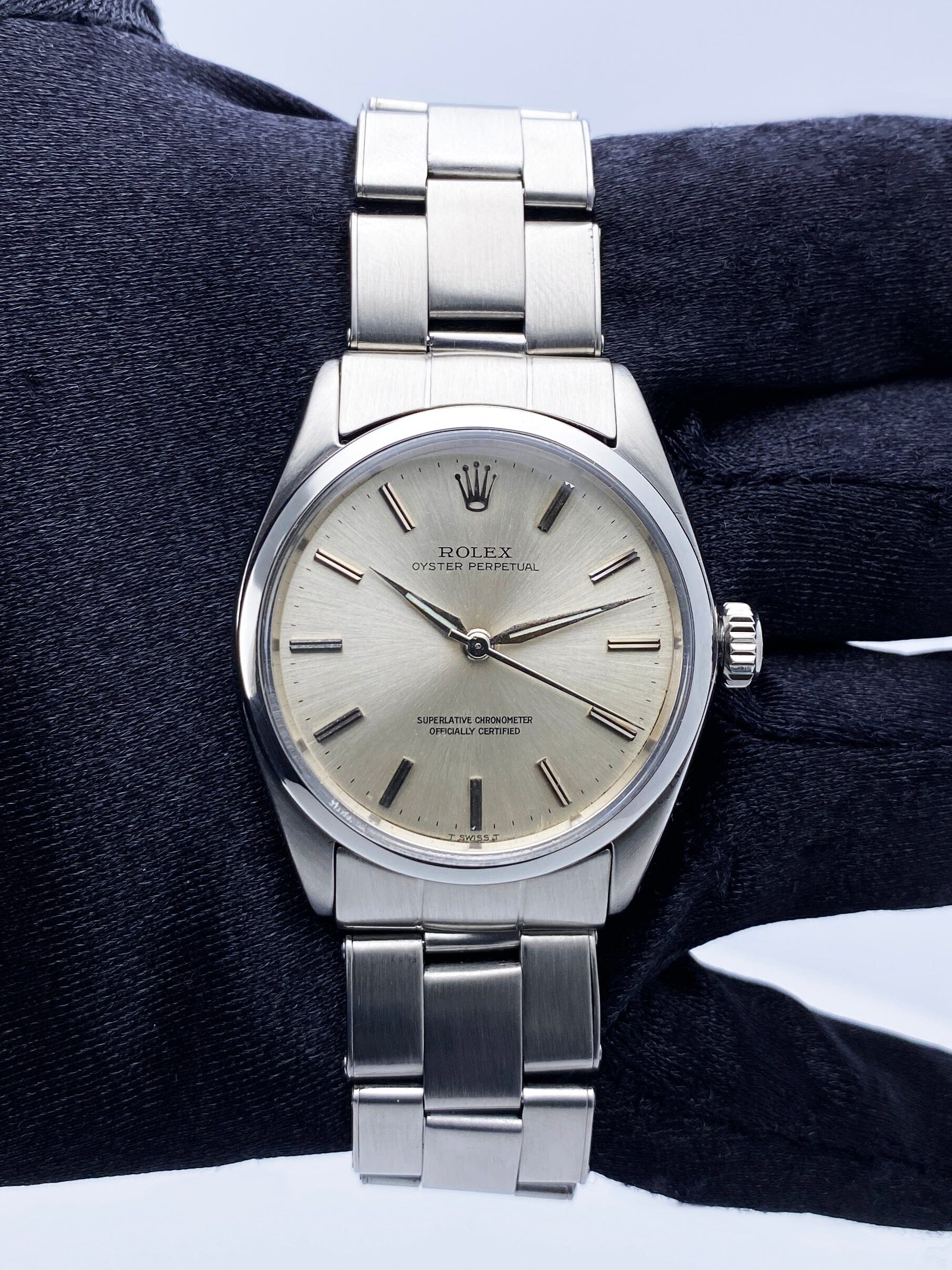 Rolex Air-King 5500 Silver Dial Mens Watch