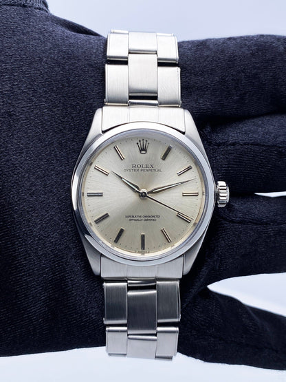 Rolex Air-King 5500 Silver Dial Mens Watch