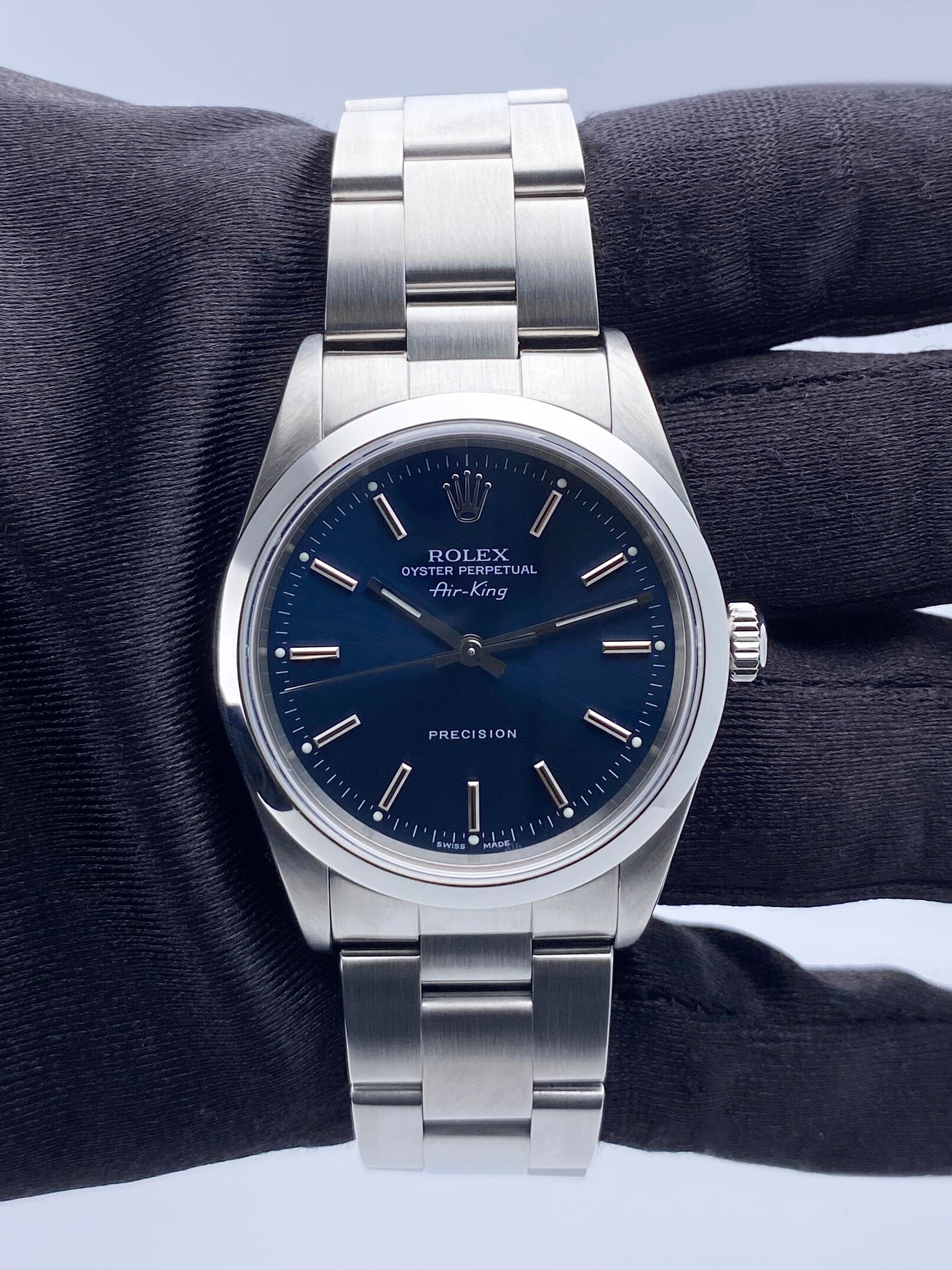 Rolex Air-King Precision 14000 Blue Dial Mens Watch