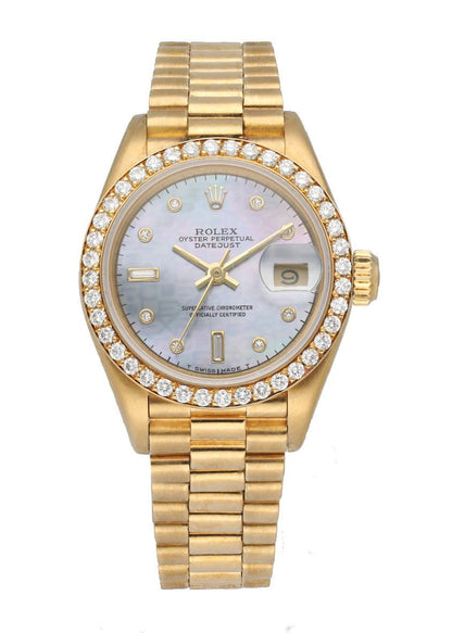 Rolex Cellini 5186 18K Yellow Gold Diamond Set Ladies Watch