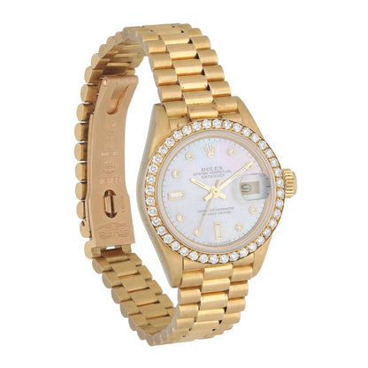Rolex Cellini 5186 18K Yellow Gold Diamond Set Ladies Watch