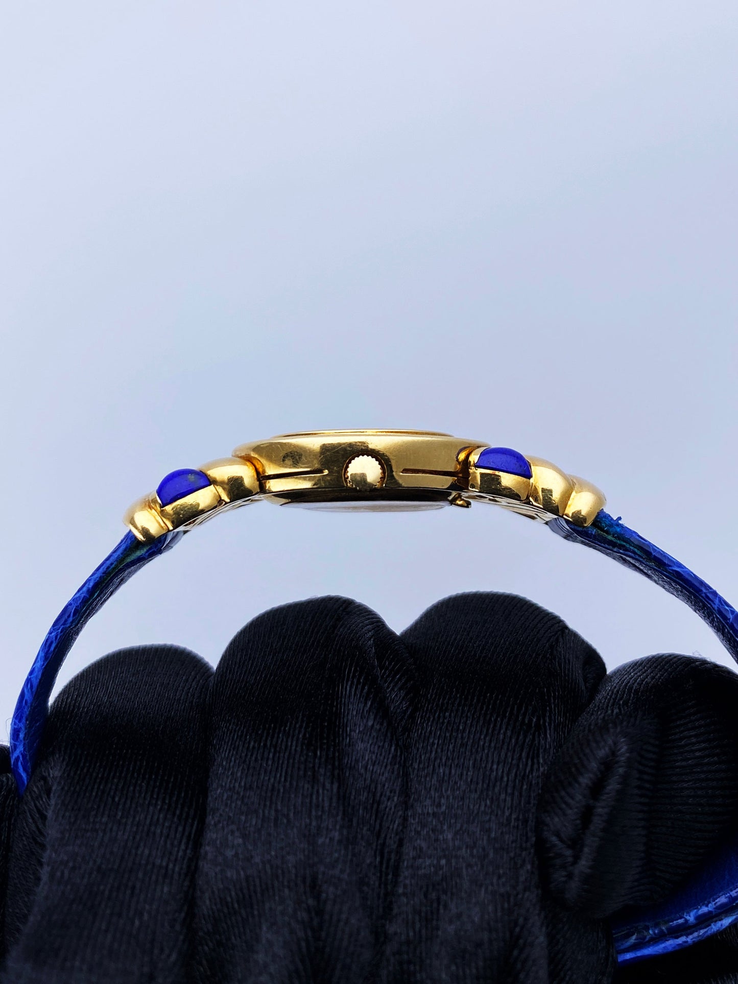 Rolex Cellini 5222 Lapis Dial Diamond Ladies Watch