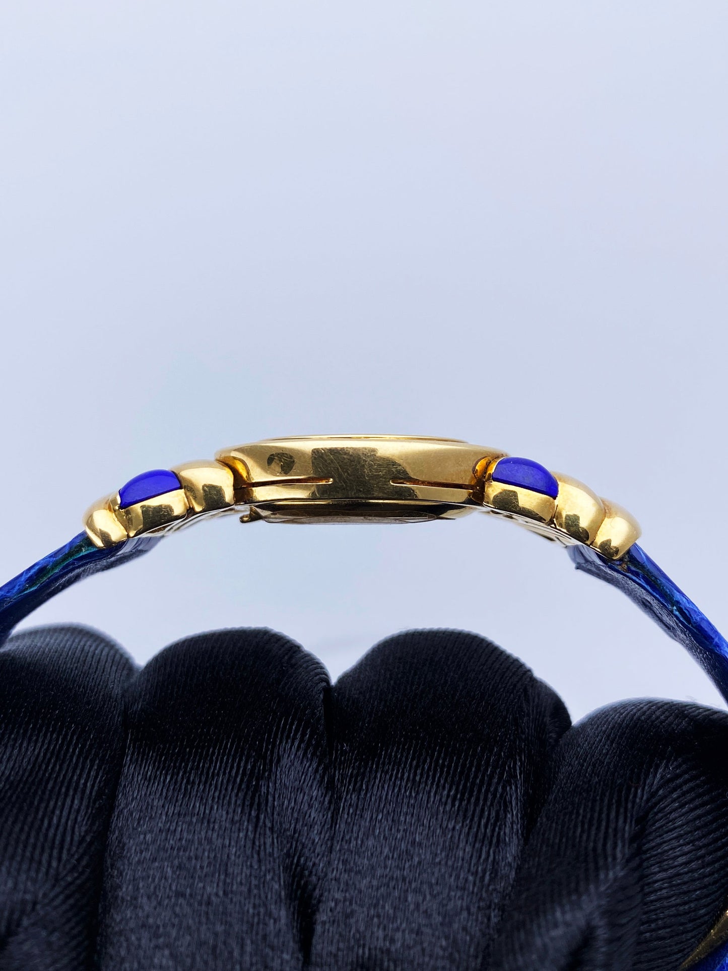 Rolex Cellini 5222 Lapis Dial Diamond Ladies Watch