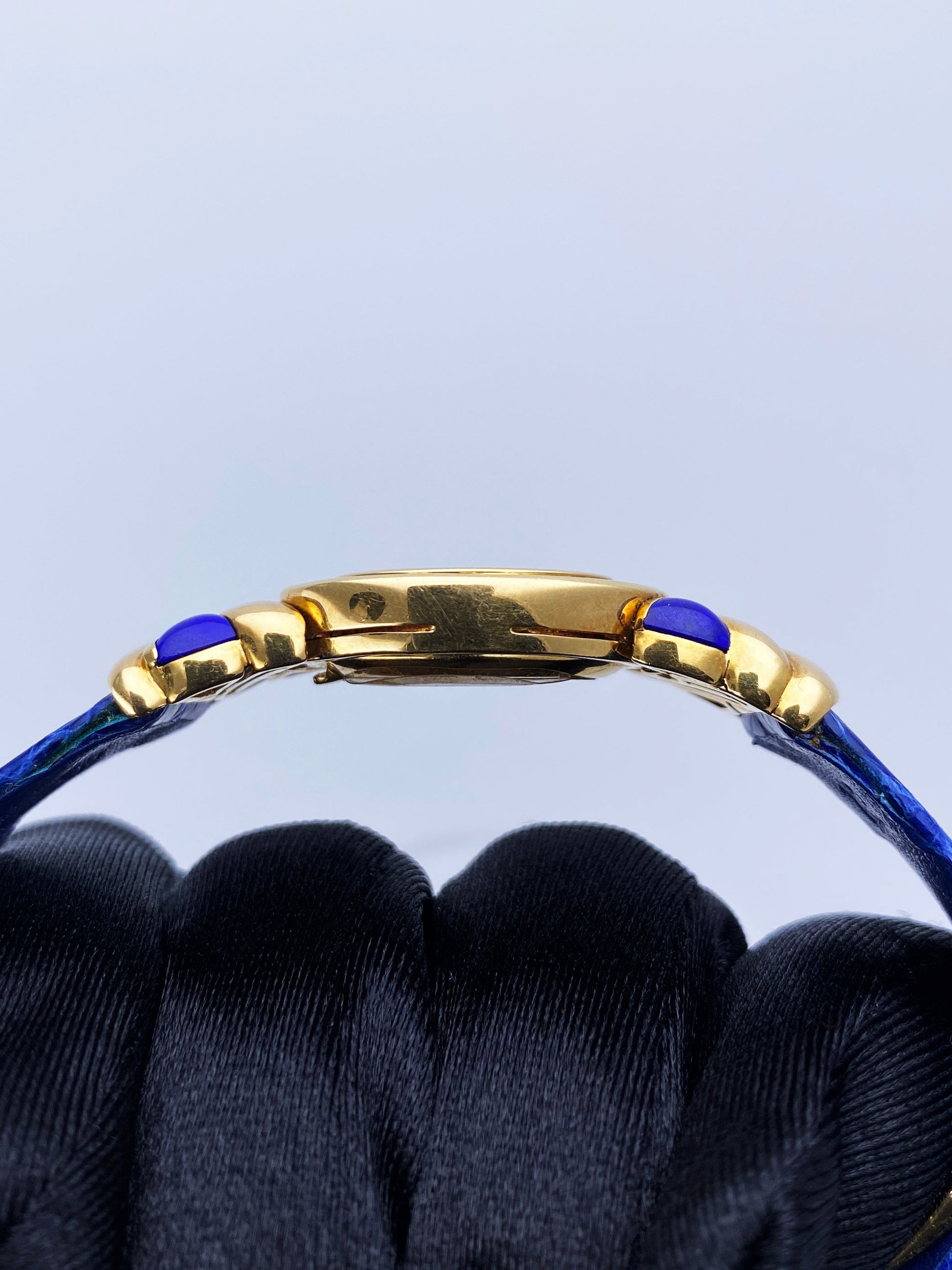 Rolex Cellini 5222 Lapis Dial Diamond Ladies Watch