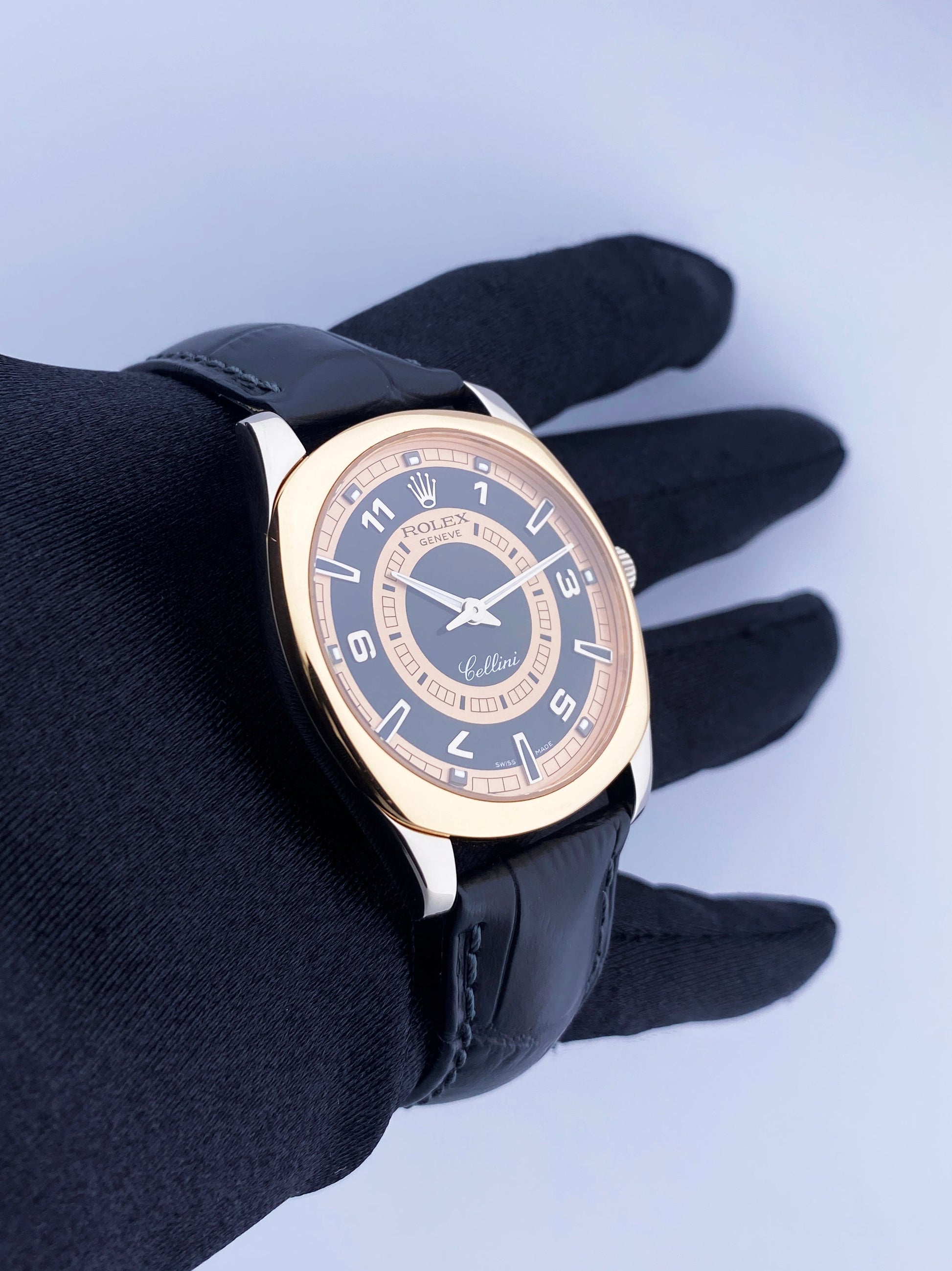 Rolex Cellini Daenos 4243 White & Rose Gold Mens Watch