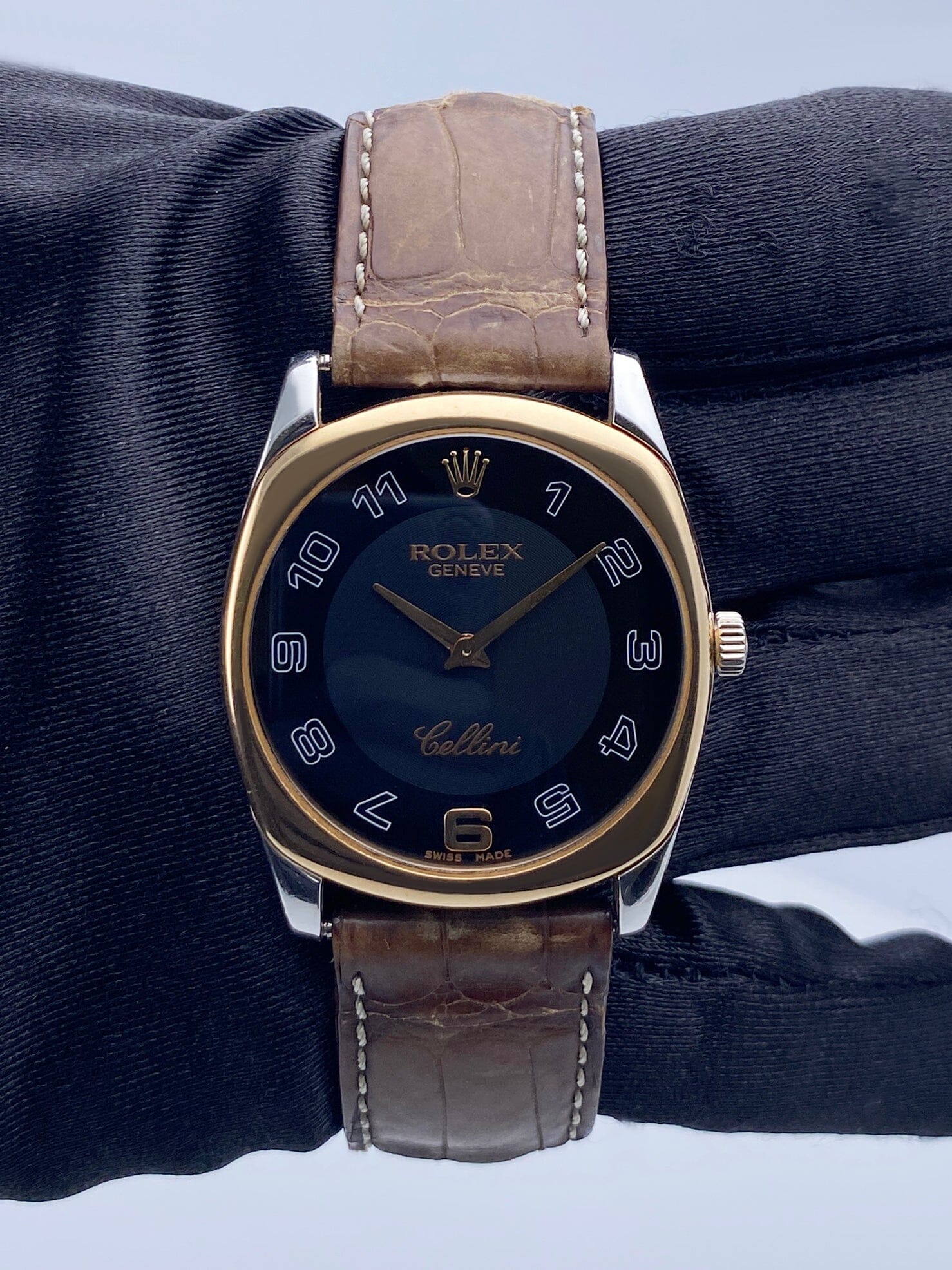 Rolex Cellini Danaos 4233 18K White & Rose Gold Mens Watch Box Papers