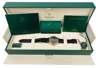 Rolex Cellini Dual Time 50525 18K Rose Gold Mens Watch Box Papers