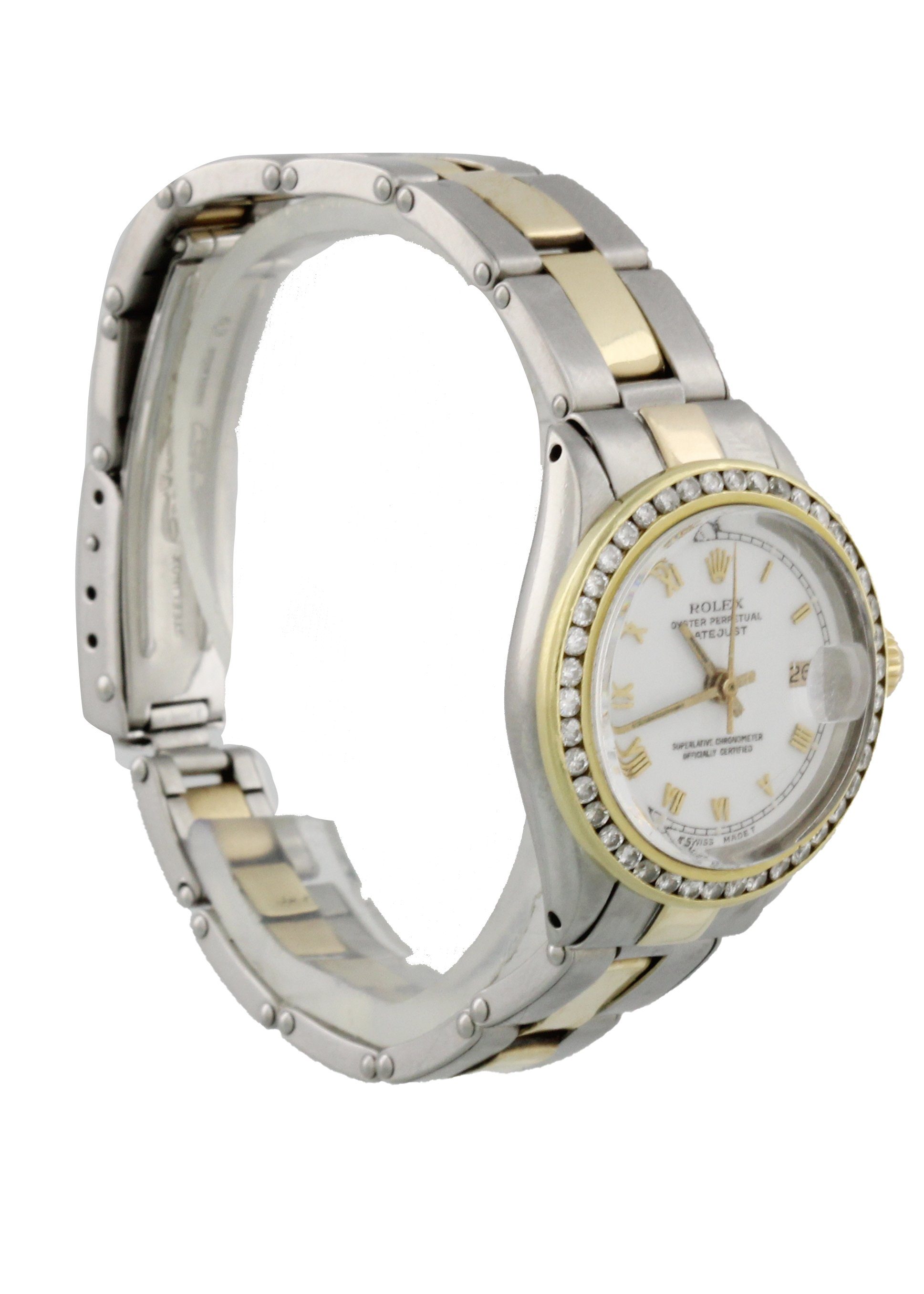 Rolex Date 6517 Diamond Bezel Vintage Ladies Watch Box Papers - Wristwatch