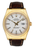 Rolex Datejust 116138 White Dial 18K Yellow Gold Mens Watch - Wristwatch