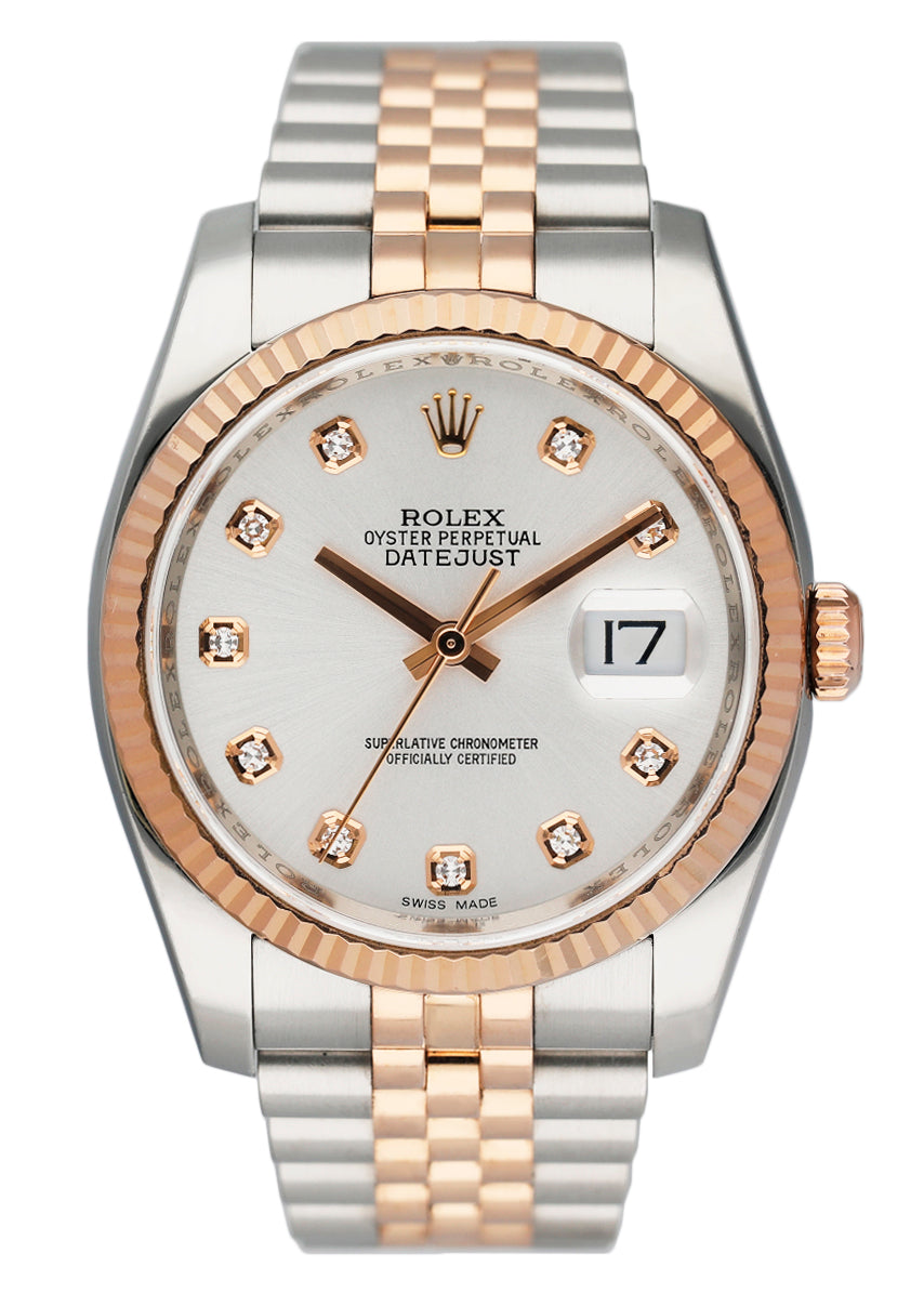 Rolex Datejust 116231 Diamond Silver Dial Mens Watch – Phigora