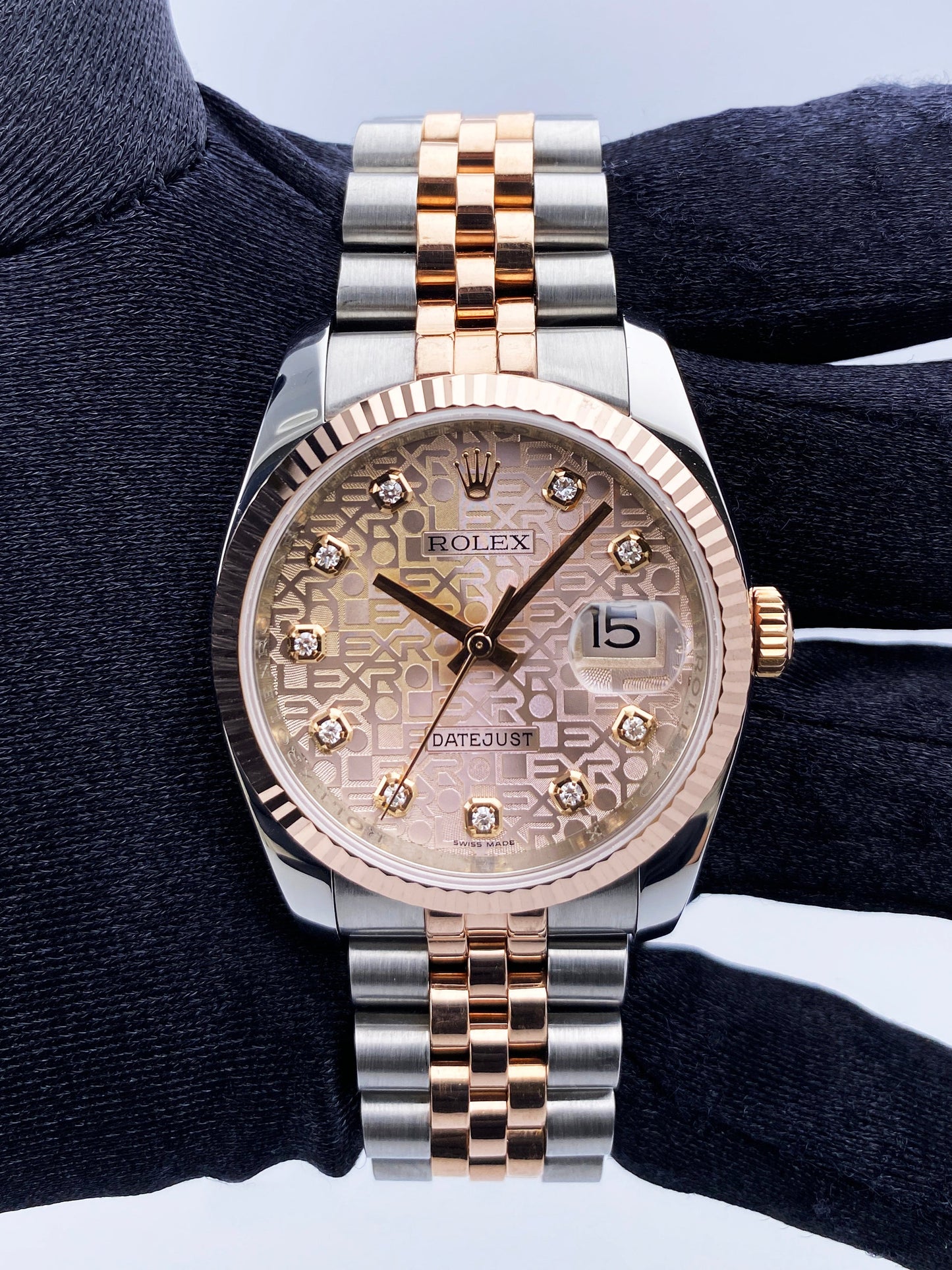 Rolex Datejust 116231 Pink Anniversary Diamond Dial Watch - Virtual