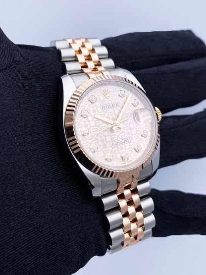 Rolex Datejust 116231 Pink Anniversary Diamond Dial Watch - Virtual