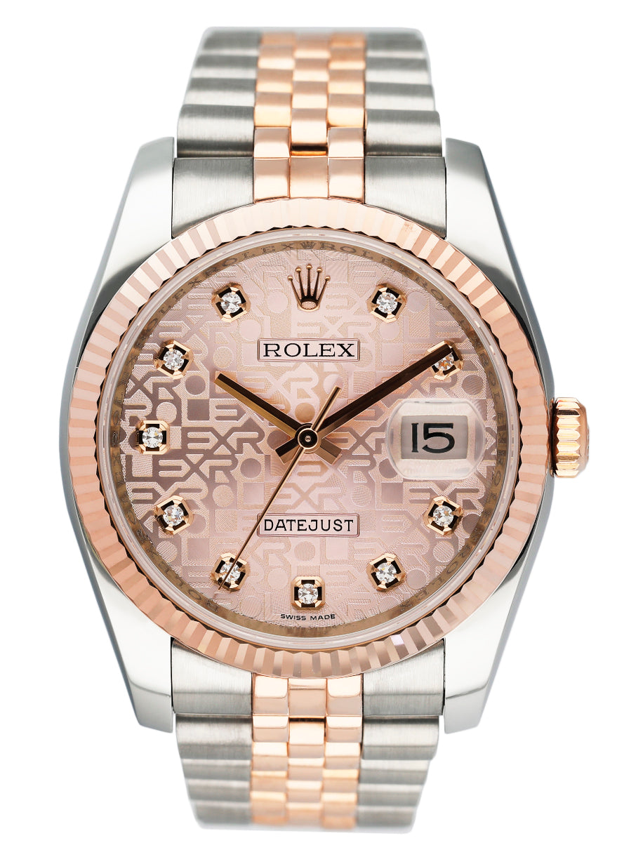 Rolex Datejust 116231 Pink Anniversary Diamond Dial Watch - Virtual