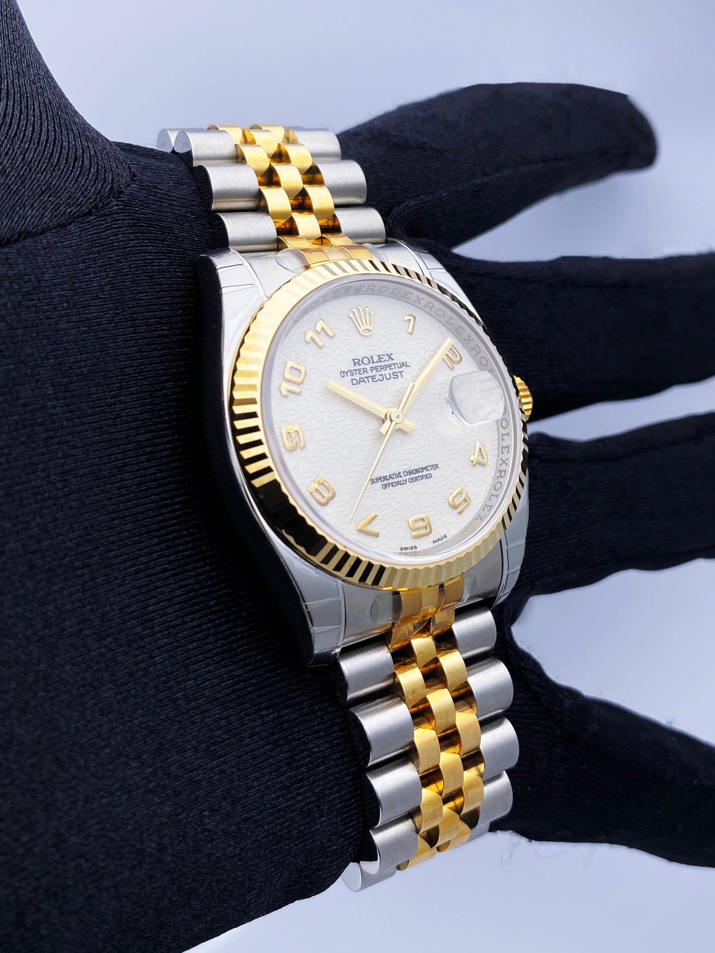 Rolex Datejust 116233 Ivory Anniversary Dial Mens Watch Box Papers