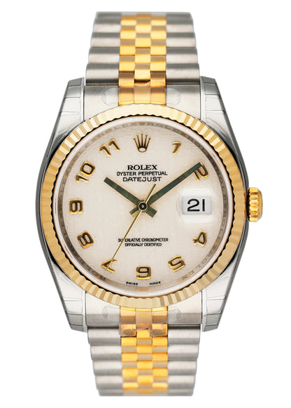 Rolex Datejust 116233 Ivory Anniversary Dial Mens Watch Box Papers