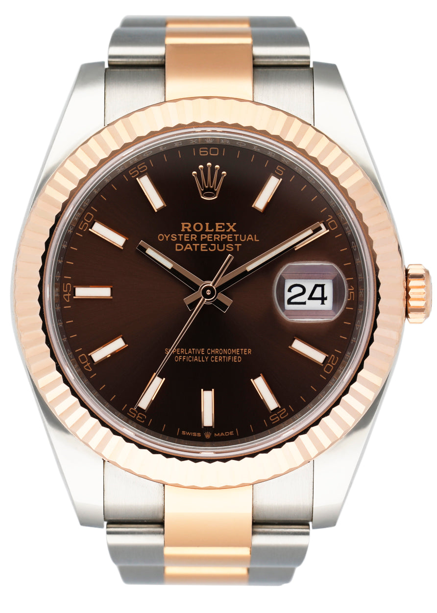 Rolex Datejust 41 126331 Chocolate Dial Rose Gold Mens – Phigora