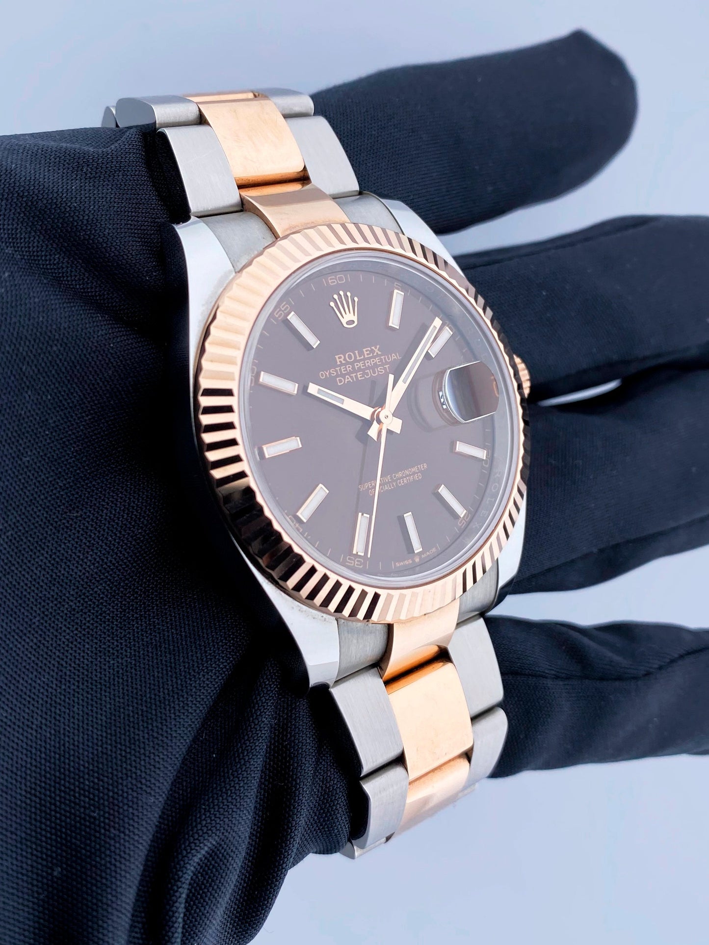 Rolex Datejust 126331 Chocolate Dial Rose Gold Mens Watch Box Papers