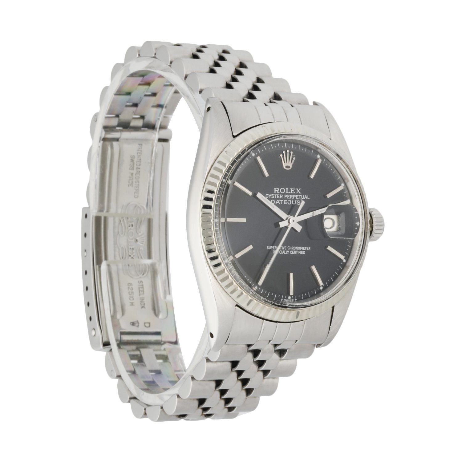 Rolex Datejust 1601 Black Dial Vintage Mens Watch