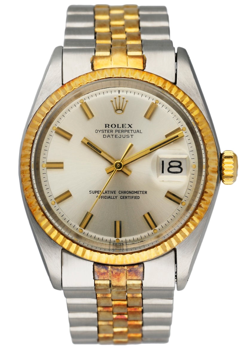 Rolex Datejust 1601 Sliver Dial Men's Watch Box & Papers