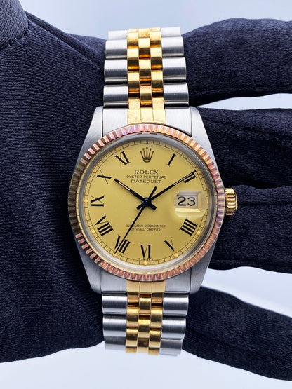 Rolex Datejust 16013 Buckley Dial Mens Watch Box Papers