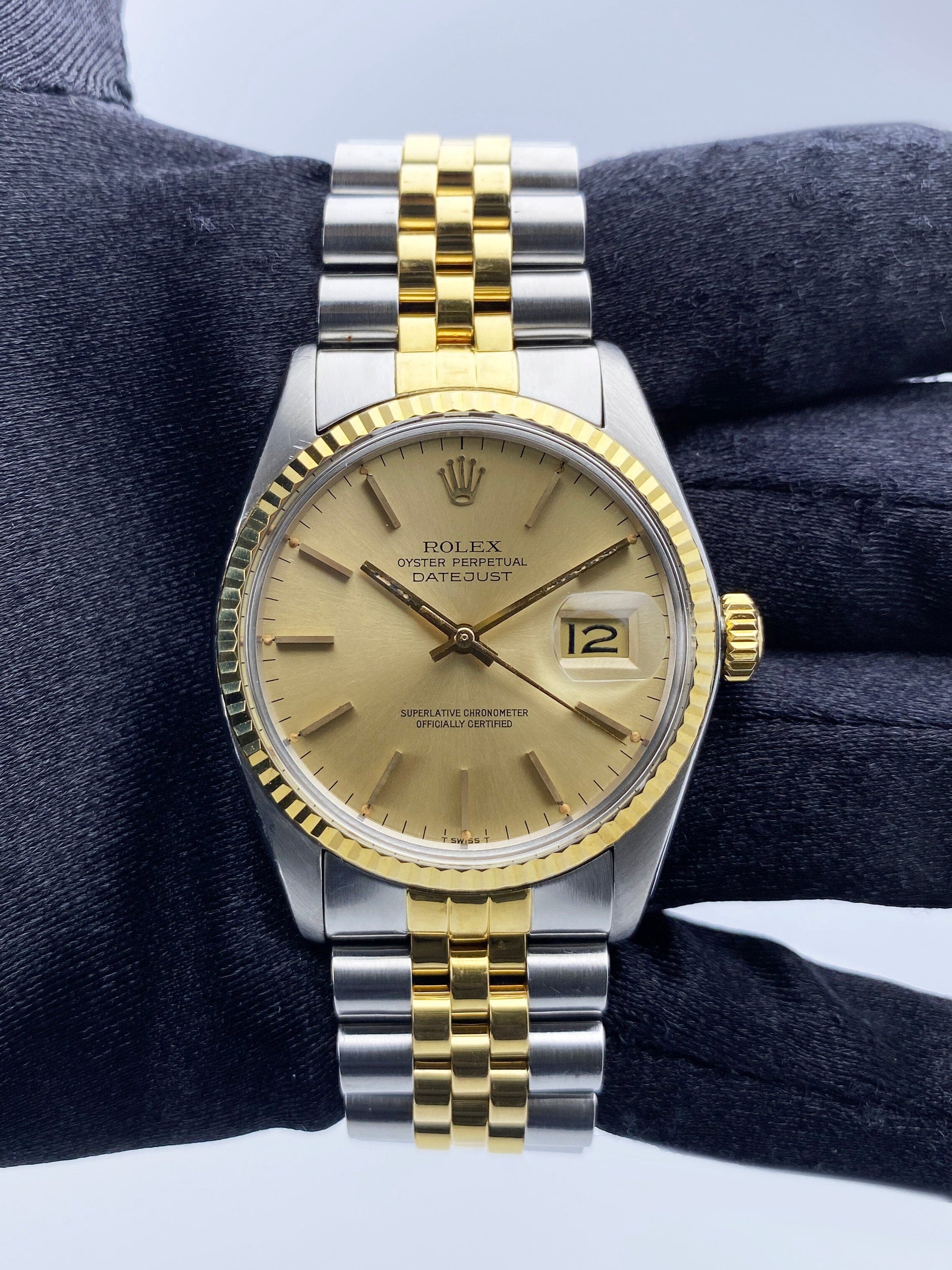 Rolex Datejust 16013 Champagne Dial Mens Watch