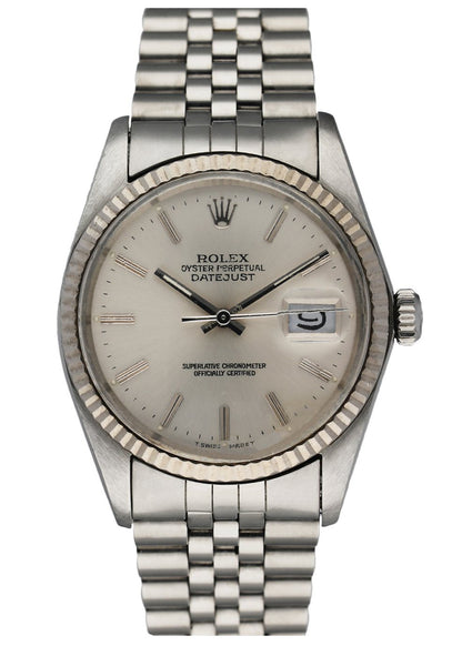 Rolex Datejust 16014 Silver Dial Mens Watch - Wristwatch