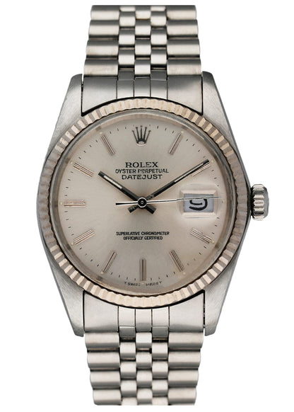 Rolex Datejust 16014 Silver Dial Mens Watch - Wristwatch