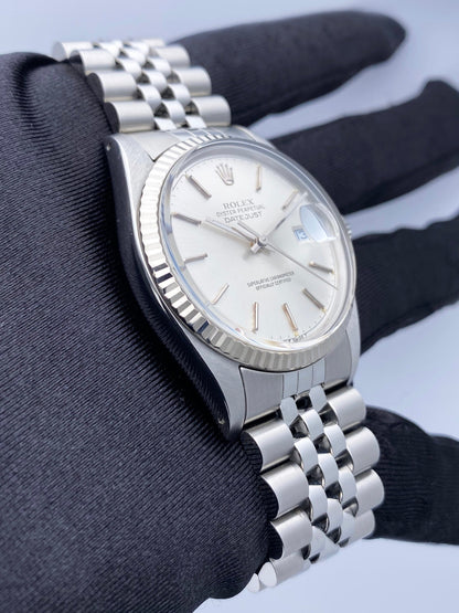 Rolex Datejust 16014 Silver Dial Stainless Steel Mens Watch