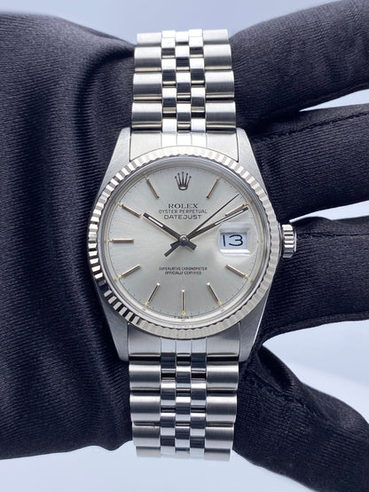 Rolex Datejust 16014 Silver Dial Stainless Steel Mens Watch