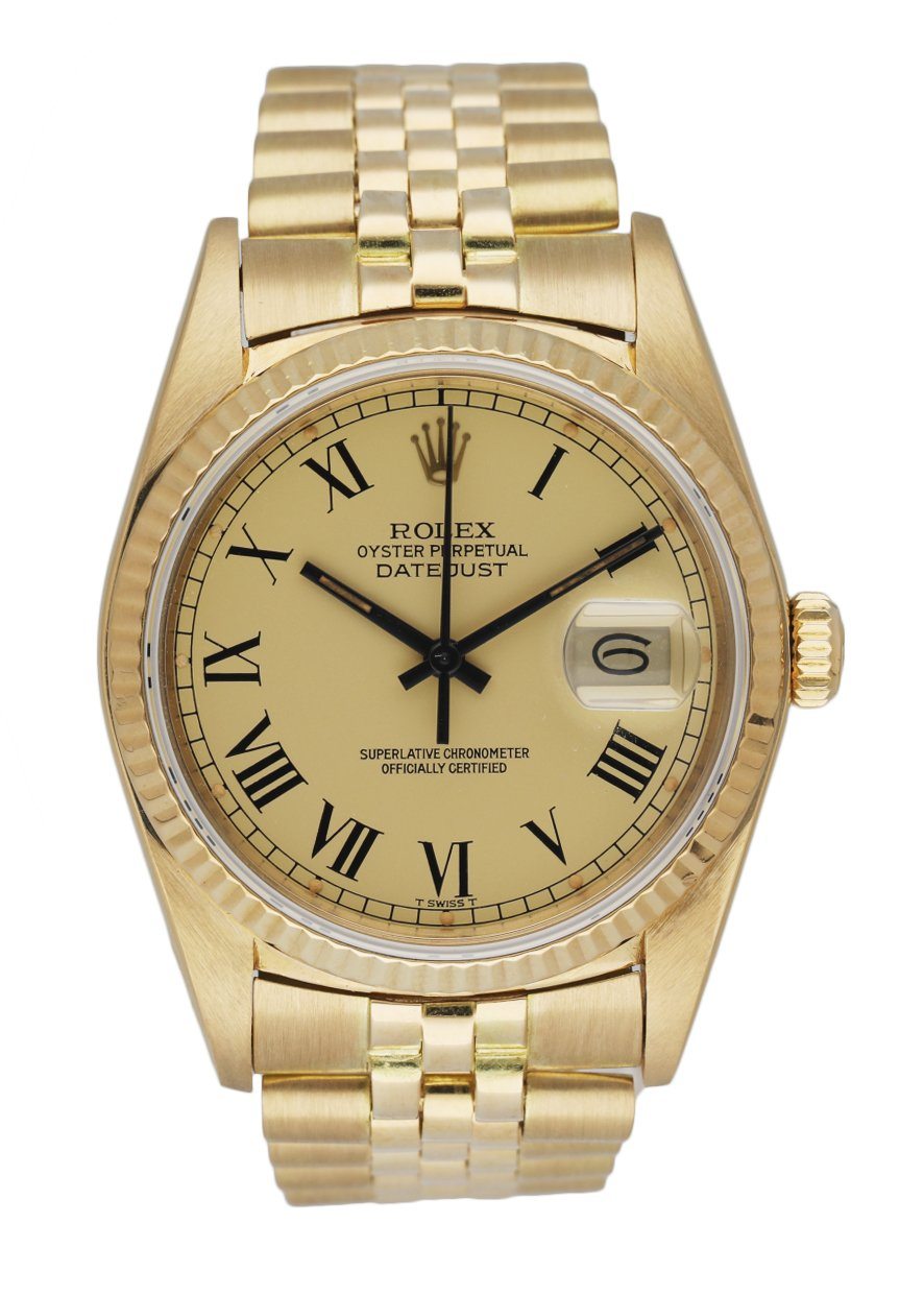 Rolex DateJust 16018 Buckley Dial 18k Yellow Gold Men’s Watch - Wristwatch