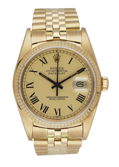 Rolex DateJust 16018 Buckley Dial 18k Yellow Gold Men’s Watch - Wristwatch