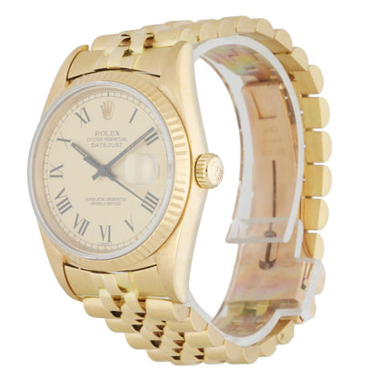 Rolex DateJust 16018 Buckley Dial 18k Yellow Gold Men’s Watch - Wristwatch