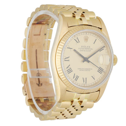 Rolex DateJust 16018 Buckley Dial 18k Yellow Gold Men’s Watch - Wristwatch