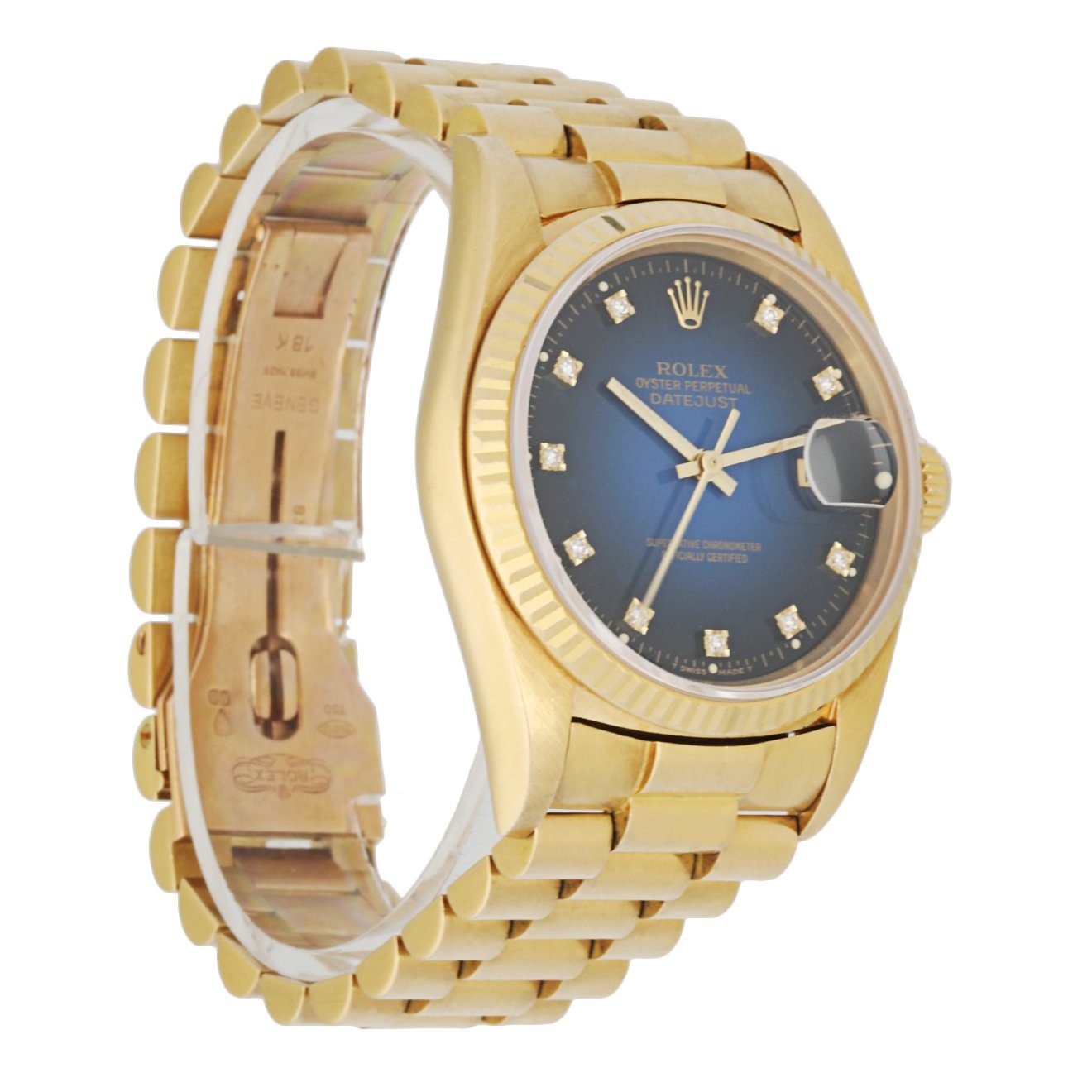 Rolex Datejust 16018 President Blue Vignette Diamond Dial Men’s Watch Box & Paper - Wristwatch