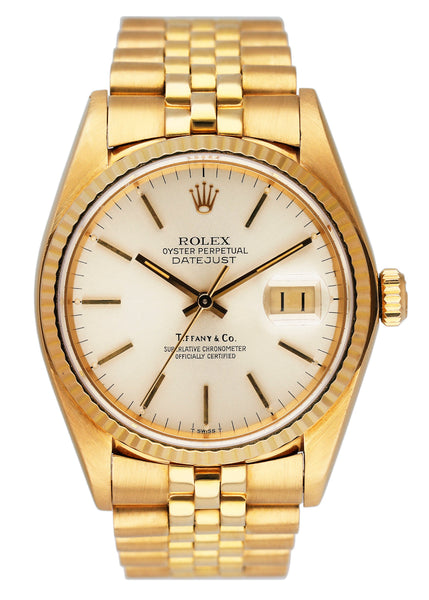 Rolex Datejust 16018 Tiffany & Co. Dial Mens Watch