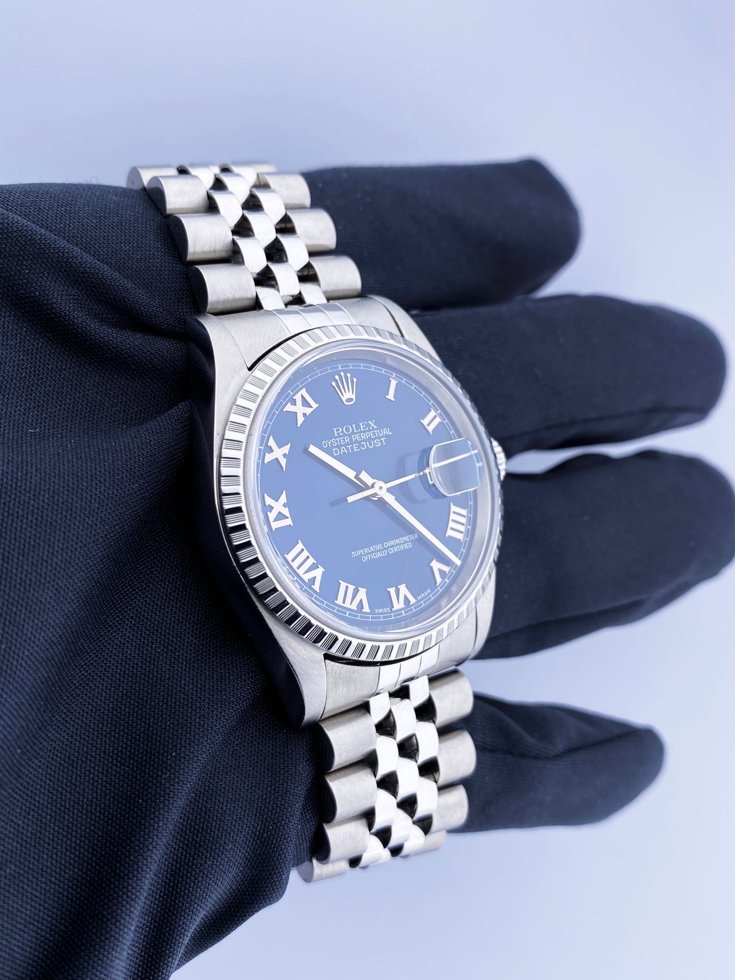 Rolex Datejust 16220 Blue Dial Men Watch