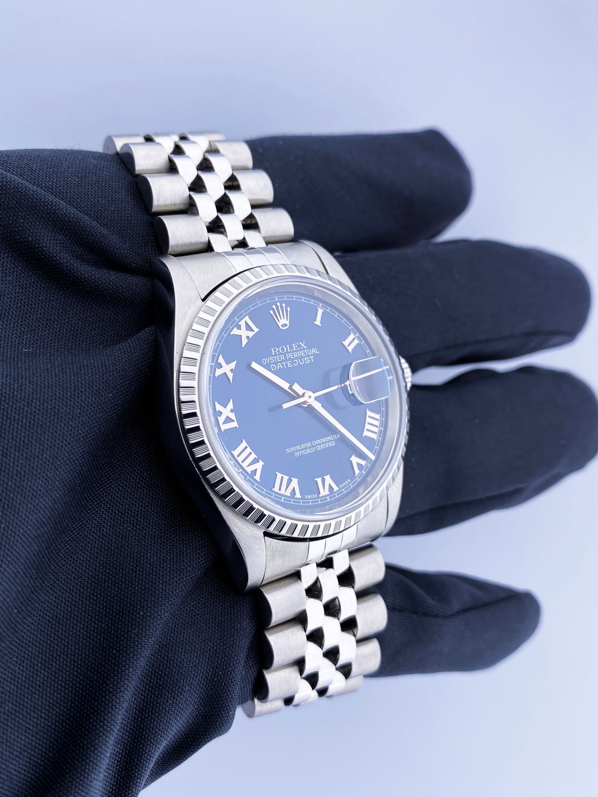 Rolex Datejust 16220 Blue Dial Men Watch