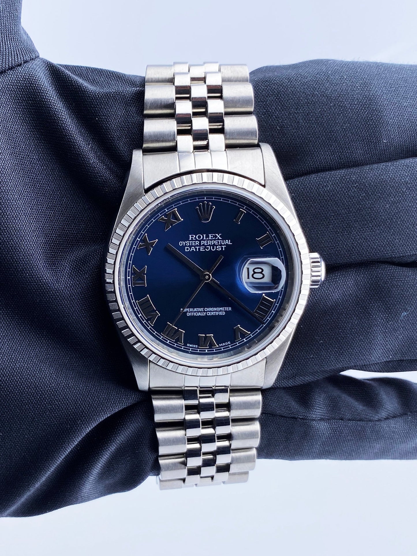 Rolex Datejust 16220 Blue Dial Men Watch