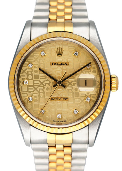 Rolex Datejust 16233 Anniversary Diamond Dial Mens Watch - Virtual