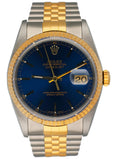 Rolex Datejust 16233 Blue Dial Mens Watch